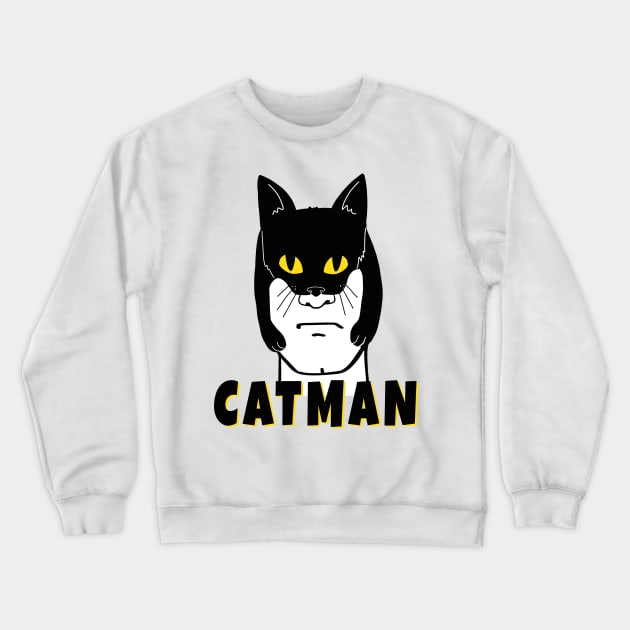 CatMan New Super Hero in Town Crewneck Sweatshirt by SusanaDesigns